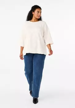 Блуза MIT 3/4 ARMELN UND 3D BLUMENA Zizzi, кремовый