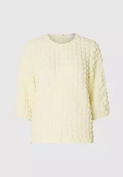 Блуза MIT 3/4-RMELN TEXTURIERTES Selected Femme, кремовый