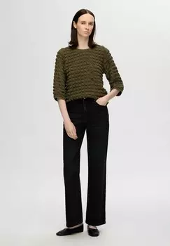 Блуза MIT 3/4-RMELN TEXTURIERTES Selected Femme, хаки