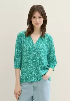 Блуза MIT BALLONRMELN TOM TAILOR DENIM, темно-зеленый