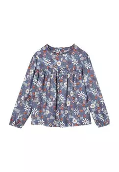 Блуза MIT BLUMENMUSTER Vertbaudet, синий