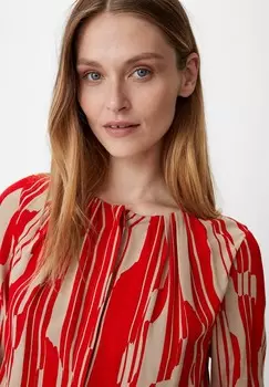 Блуза MIT CRPE-STRUKTUR comma, светло-красный