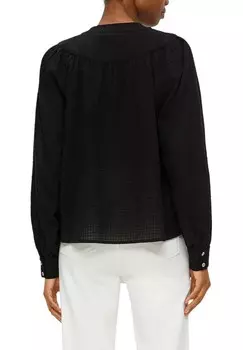 Блуза MIT DOBBY-STRUKTUR QS, черный