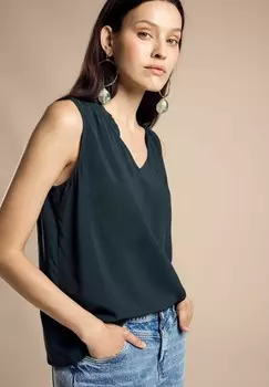 Блуза MIT FRILLS Street One, темно-зеленый