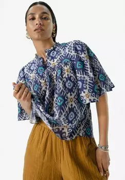 Блуза MIT IKATMUSTER Sissy-Boy, синий