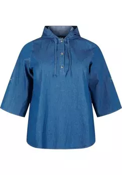 Блуза MIT KAPUZE Zizzi, синий деним