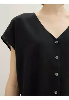 Блуза MIT KNOTENDETAIL TOM TAILOR, черный