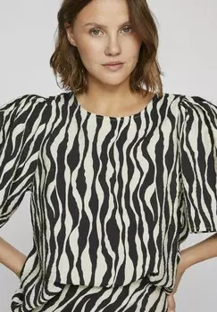 Блуза MIT KURZEN RMELN GEMUSTERTES VILA, черный