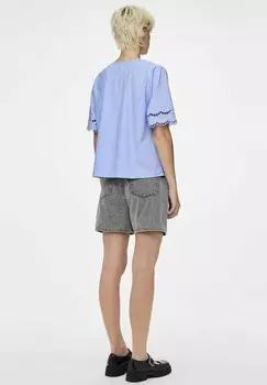 Блуза MIT KURZEN RMELN PCSARA Pieces, светло-голубой