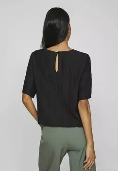 Блуза MIT KURZEN RMELN RUNDHALS VILA, черный