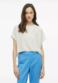 Блуза MIT KURZEN RMELN RUNDHALS VILA, слоновая кость