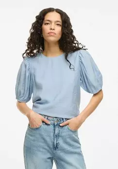 Блуза MIT KURZEN RMELN VIALINIA RUNDHALS VILA, синий