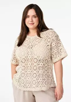 Блуза MIT KURZEN RMELN Zizzi, песочный