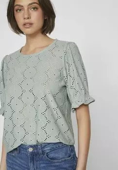 Блуза MIT KURZEN VILA, цвет Mottled Green