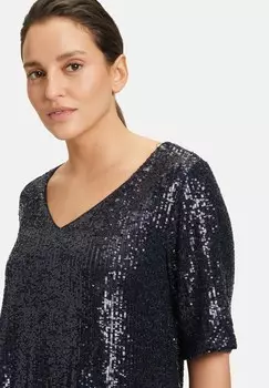 Блуза MIT PAILLETTEN Vera Mont, синий