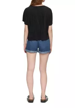 Блуза MIT PLISSEEFALTEN QS, черный