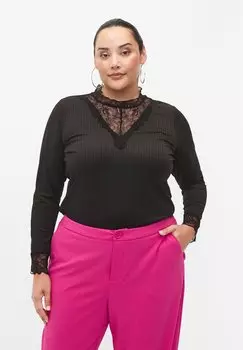Блуза MIT SPITZE UND LANGEN RMELN Zizzi, цвет black