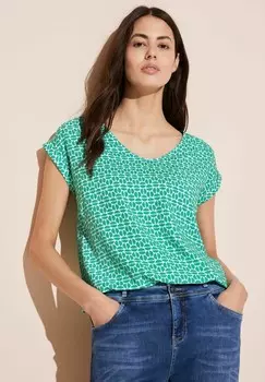 Блуза MIT V-AUSSCHNITT Street One, бирюзовый