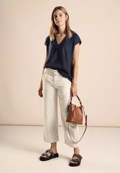 Блуза MIT V-AUSSCHNITT Street One, темно-синий