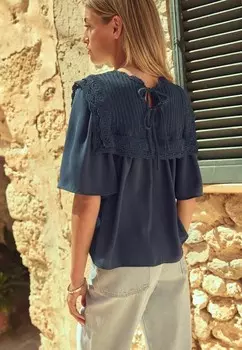 Блуза MIX RUFFLE LAYER Next, синий