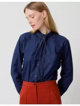 Блуза More & More Jeansbluse, цвет denim