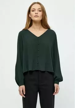 Блуза MSLILIANA V-NECK Minus, зеленый