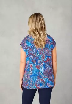 Блуза MULTI PAISLEY PRINT PLEAT FRONT Live Unlimited London, синий