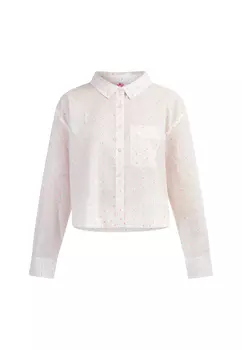 Блуза myMo Hemd, цвет Weiss Pinkorange Punkte