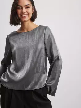Блуза NA-KD Blouse, серебряный