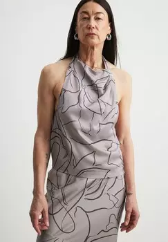 Блуза NA-KD, цвет Mottled Grey