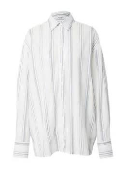 Блуза NA-KD, темно-синий/белый