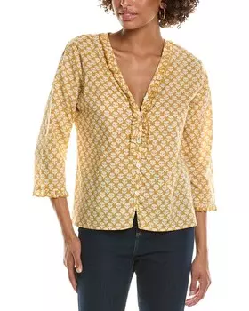 Блуза на пуговицах гранатового цвета с фланцем Pomegranate, желтый