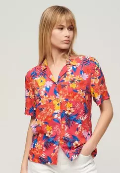 Блуза на пуговицах RESORT Superdry, розовый