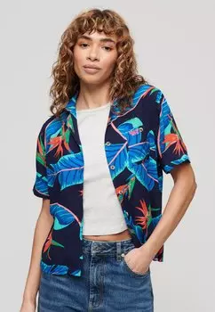 Блуза на пуговицах RESORT Superdry, синий