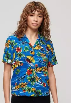 Блуза на пуговицах RESORT Superdry, синий