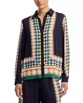 Блуза на пуговицах T Tahari, мультиколор