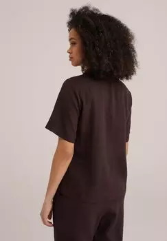 Блуза на пуговицах WE Fashion, темно коричневый