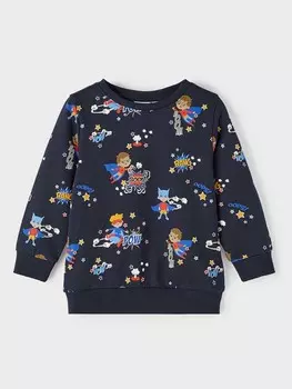 Блуза Name It NMMLUDVIG SWEAT BOX BRU, синий