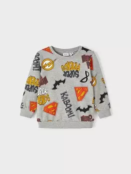 Блуза Name It NMMSOLO SUPERFRIENDS SWEAT BRU WAB, серый