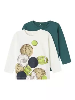 Блуза Name It NMMTENAN 2P LS TOP PB, зеленый