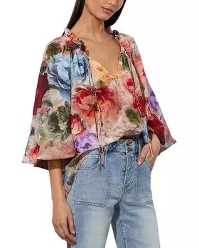 Блуза Norah в стиле крестьянки Alice and Olivia, мультиколор