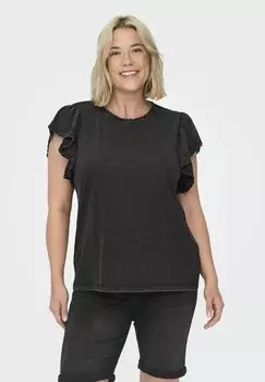 Блуза NORMAL GESCHNITTEN RUNDHALS ONLY Carmakoma, темно-серый