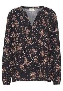 Блуза NUELLA LONG SLEEVE V-NOTCH NECK Kaffe, черный