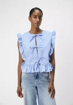 Блуза OBJALICE CILIE Object, синий