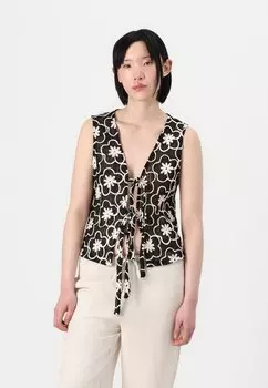 Блуза OBJCALLA TIE Object, черный