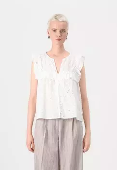 Блуза OBJCILIE FRILL Object, кремовый