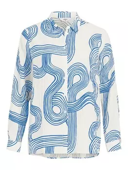 Блуза Object ALLI, синий/белый