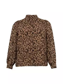 Блуза Object MILA, цвет Brown/Light Brown