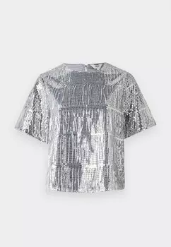 Блуза OBJTELLA Object, серебристый