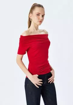 Блуза OFF THE SHOULDER Koton, красный